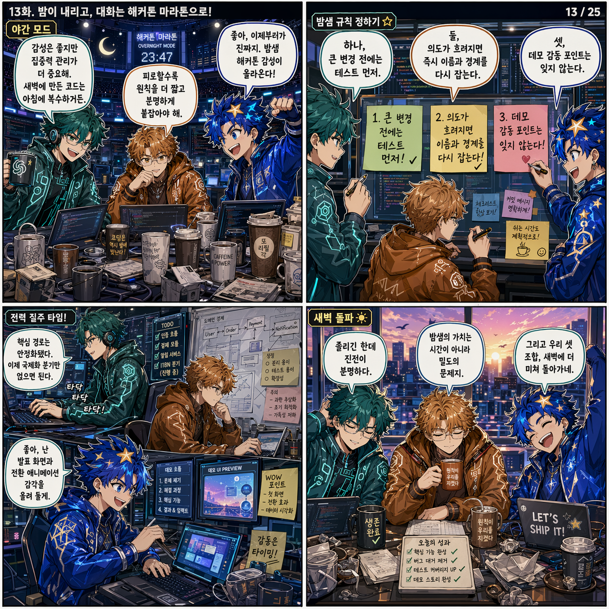 13화 — 야간 모드, 해커톤 마라톤으로