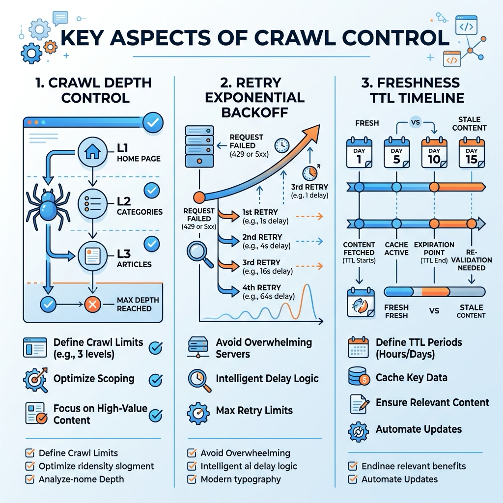 crawl, retry, freshness 3요소 — 에이전트 웹 인제스트 설계 체크리스트