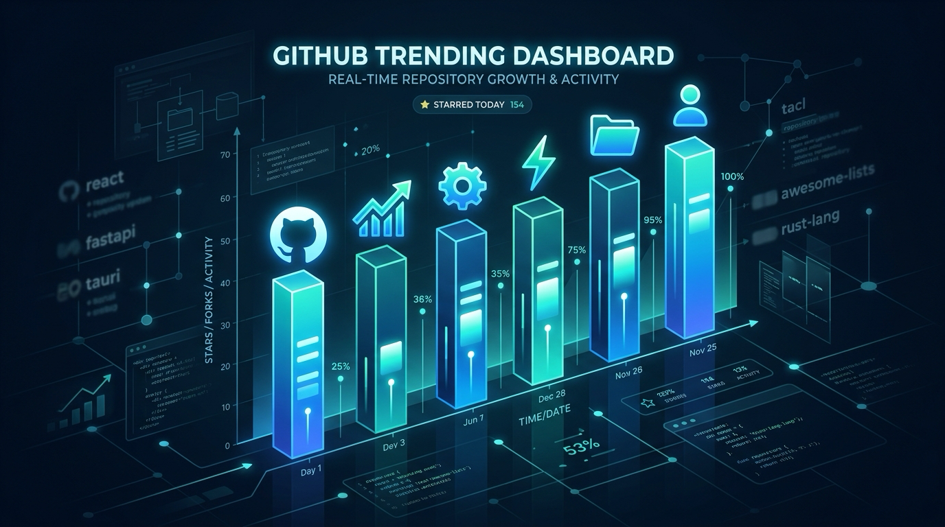 GitHub Trending 데이터가 보여주는 실용 도구 우세 트렌드 시각화