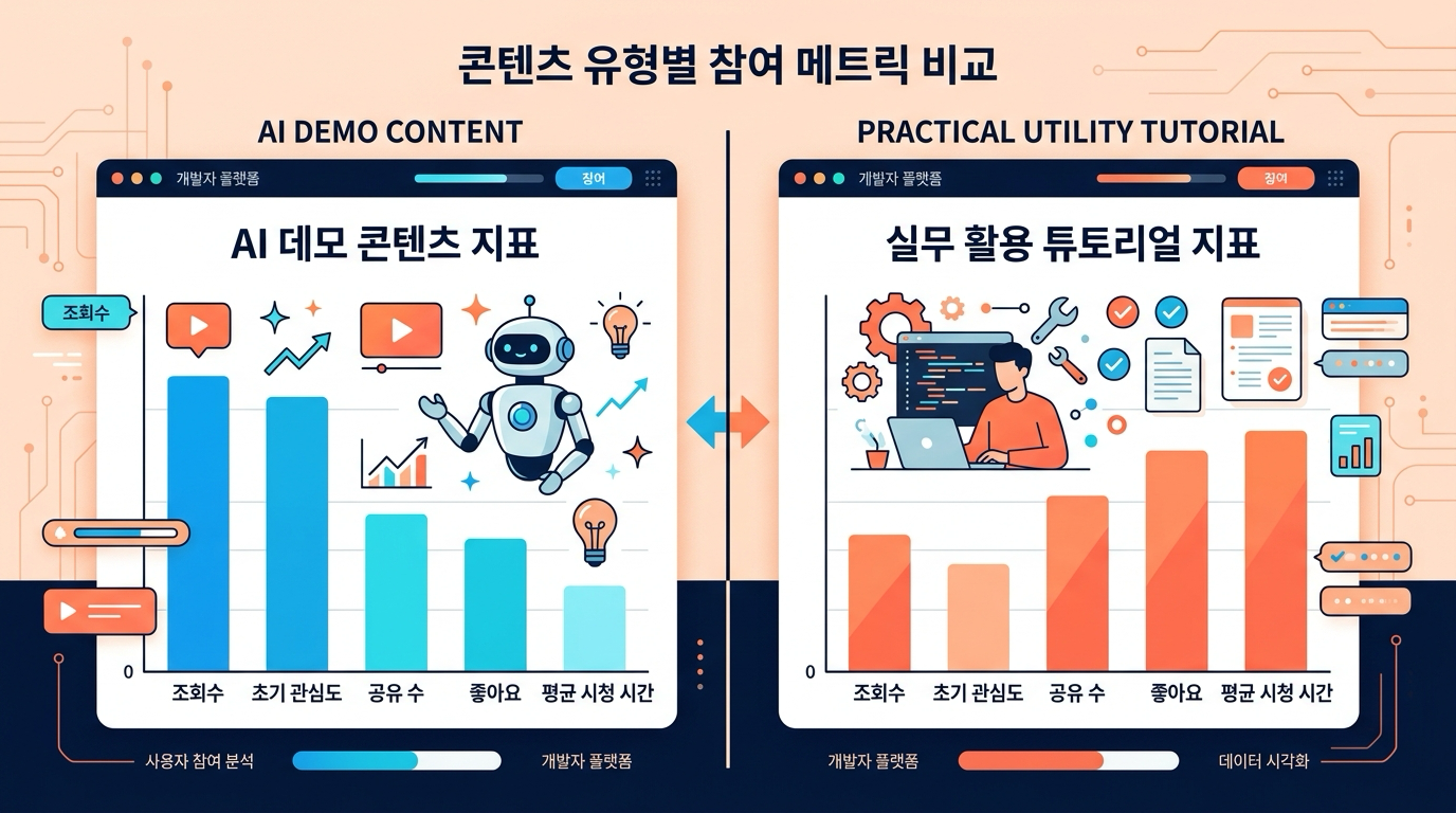 한국 개발자 커뮤니티 트렌딩 콘텐츠 유형 비교