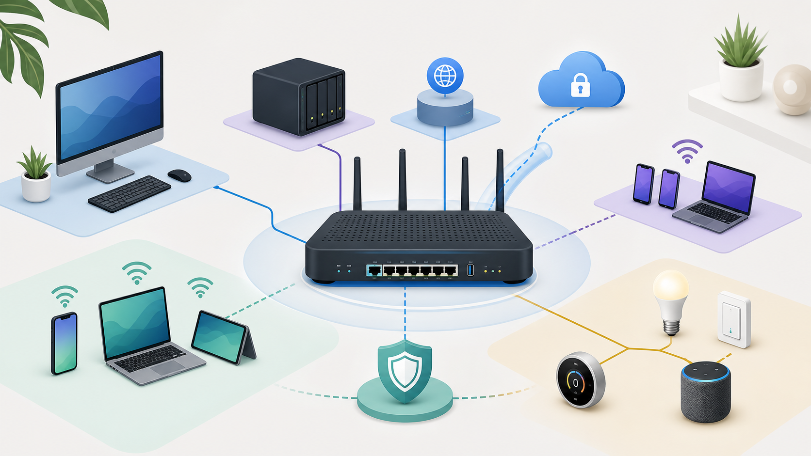OpenWrt One이 집 안 로컬 장치의 중심 노드가 되는 장면
